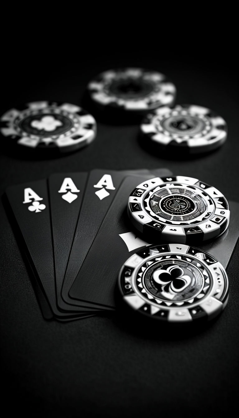 Sleek Close-Up of Ace Playing Cards and Poker Chips Mobile Wallpaper