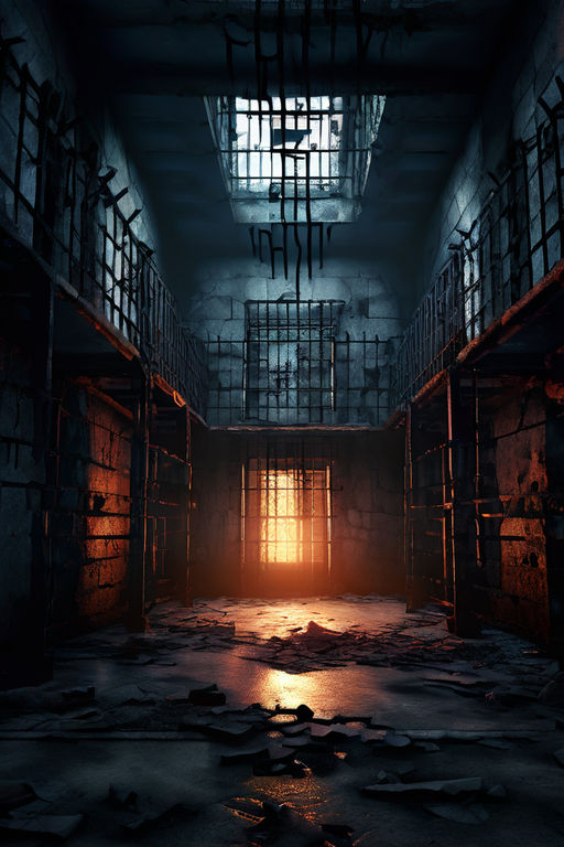Create a prison that is in disarray due to battle scars by Satria Fajar ...