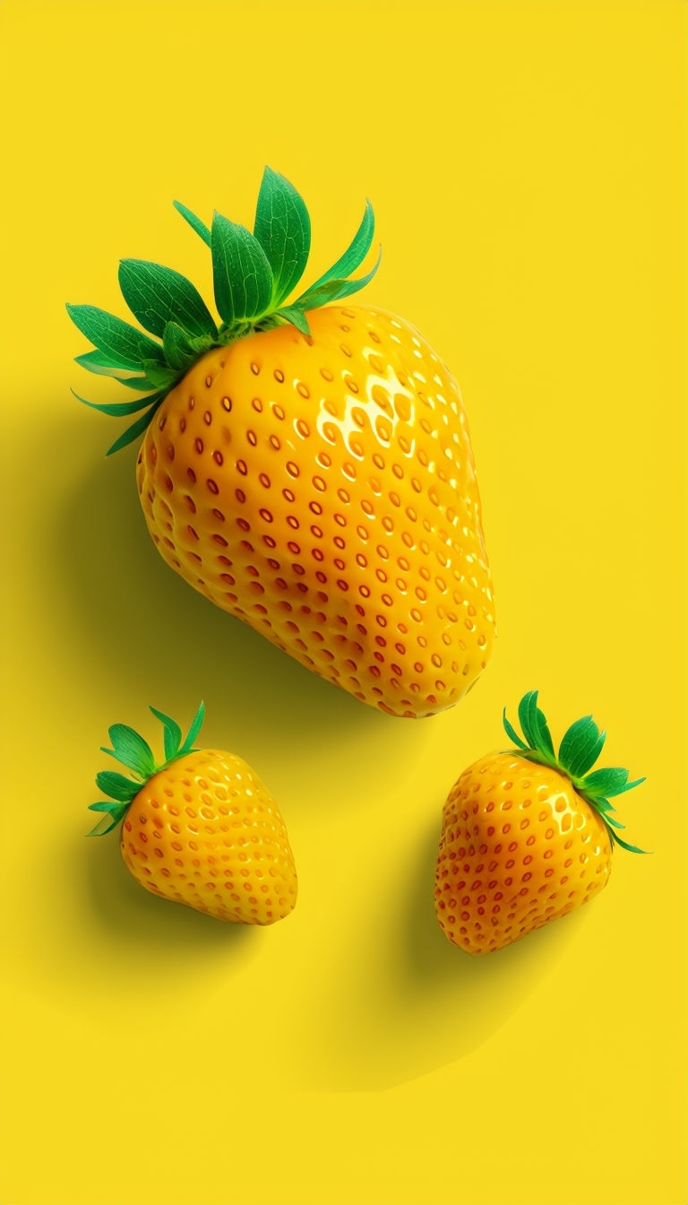 Minimalist Yellow Strawberry Art for Bright Phone Case Cover