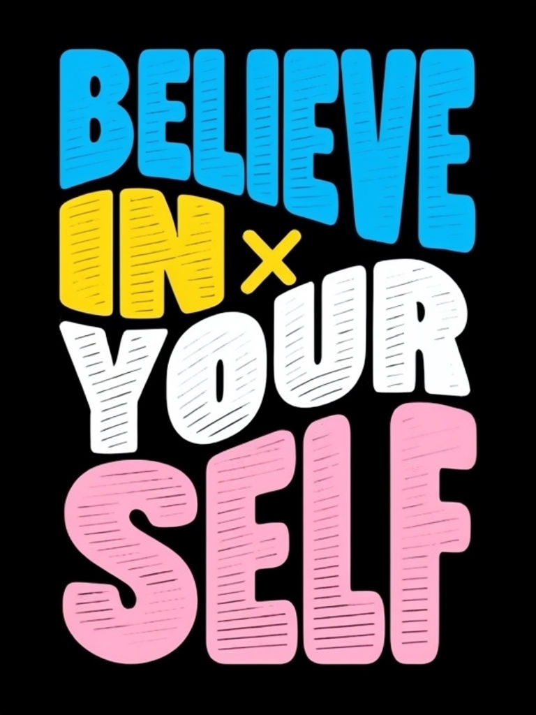 Vibrant Believe in Yourself Motivational T-Shirt Design