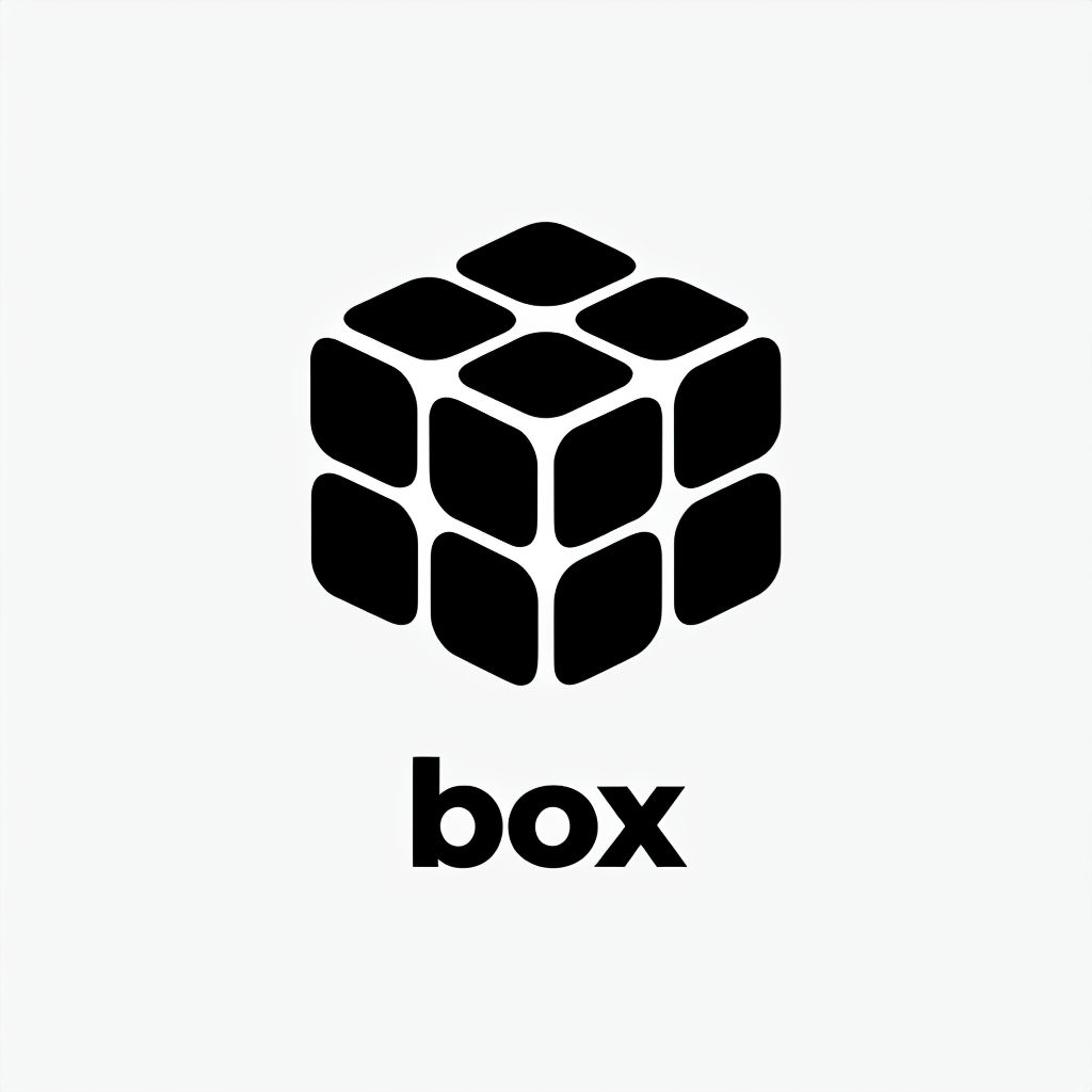 Modern Minimalist Black Cube Logo Design
