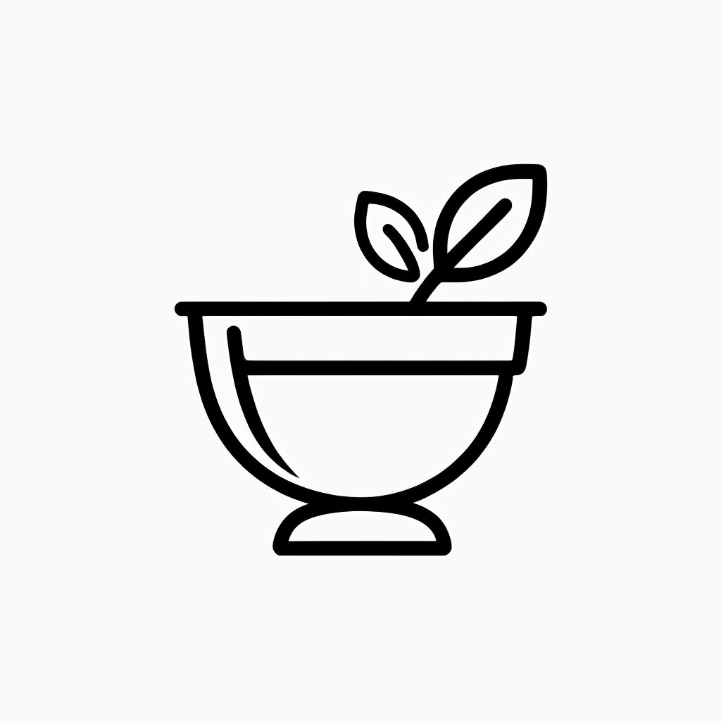 Minimalist Black Line Art Plant Pot Icon Logo