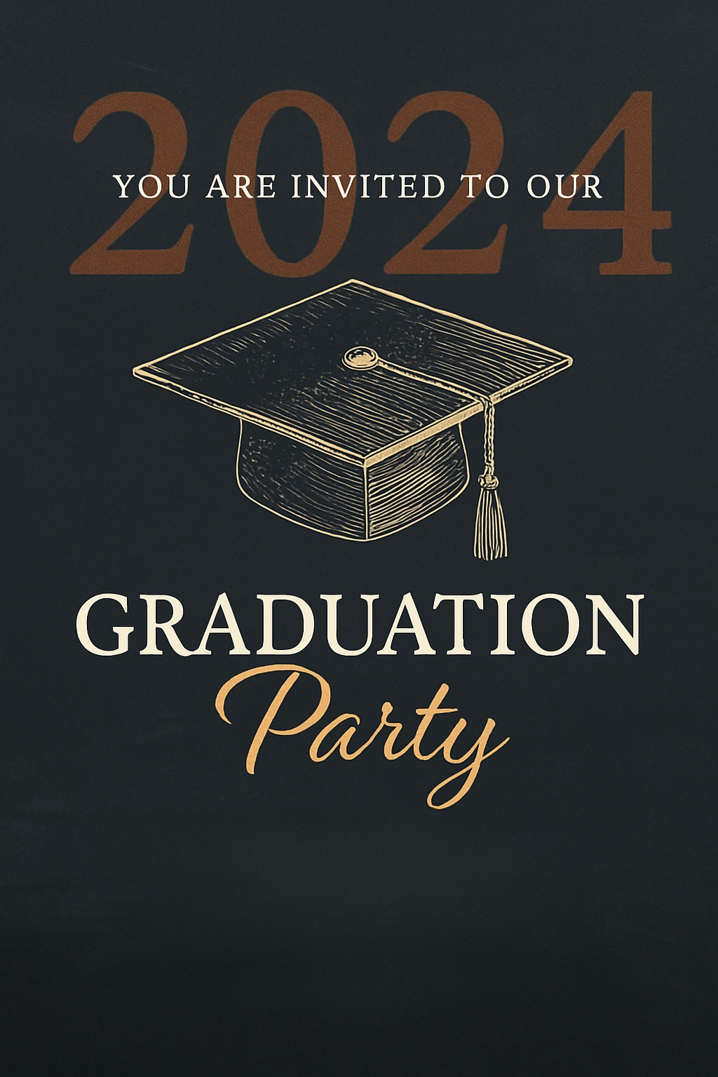 Elegant Chalkboard Graduation Party Invitation Design 2024 Card