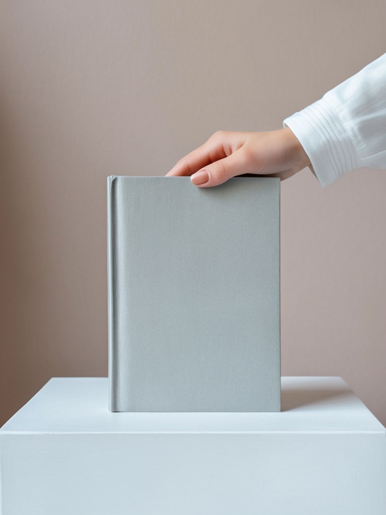 Elegant Minimalist Book and Hand Photography Mockup