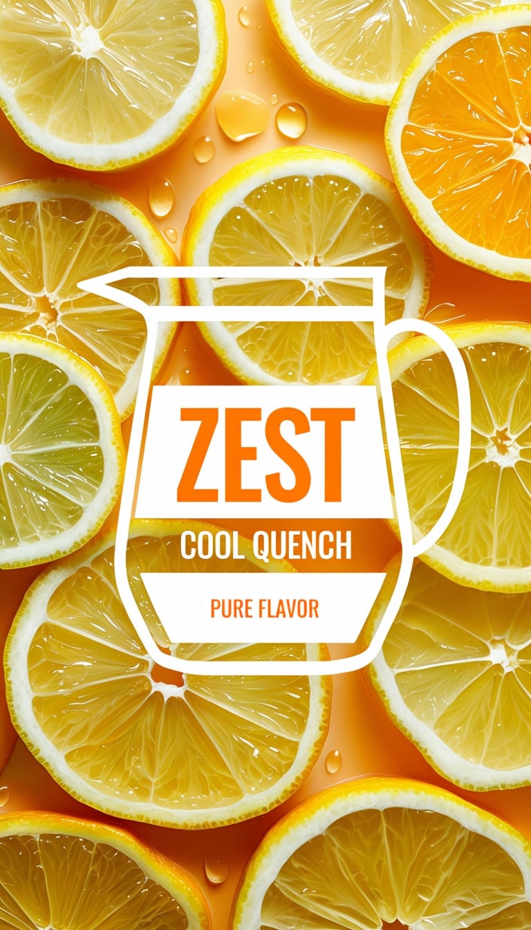 Refreshing Zest Citrus Drink Advertisement with Cool Quench Theme Ads
