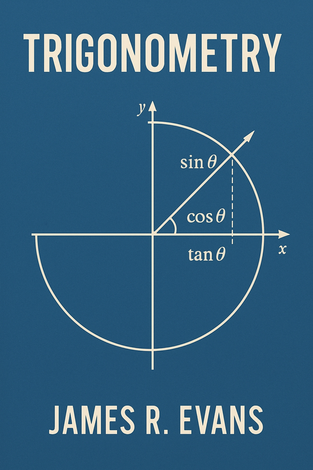 Minimalist Trigonometry Book Cover with Graph Illustration EBook Cover
