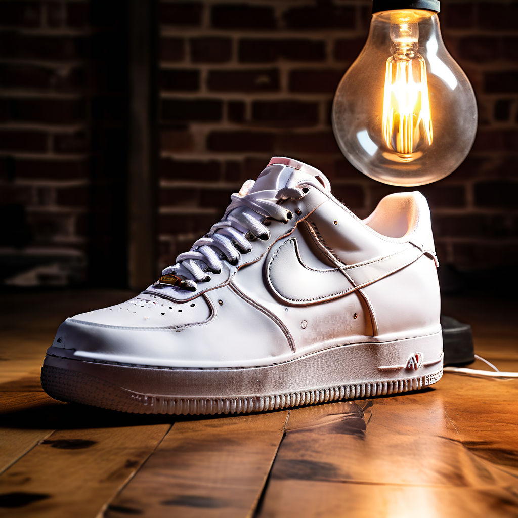 A pair of Adidas Air Force one sneakers giant sole Playground