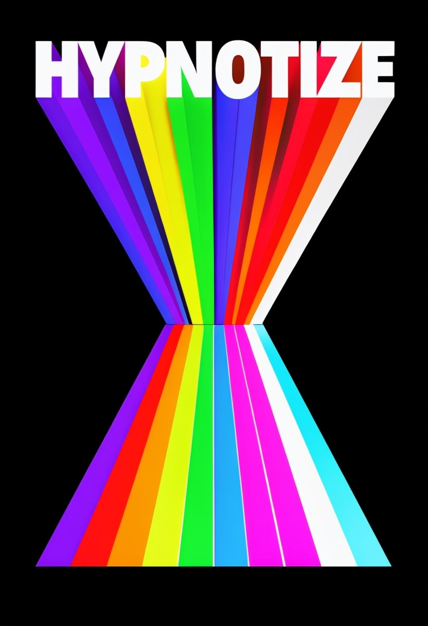 Vibrant Glitch Art Hypnotize Typography Design Poster