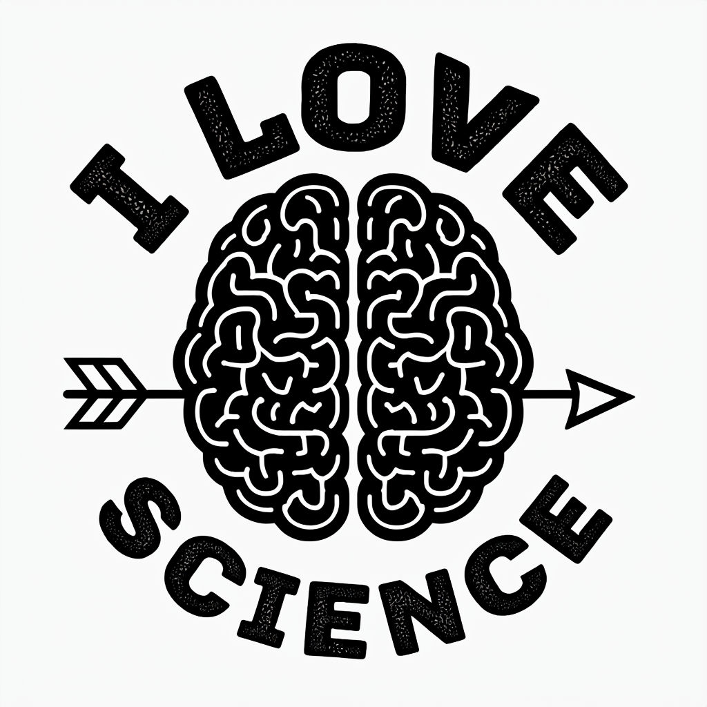 I Love Science Brain Graphic Design T-Shirt