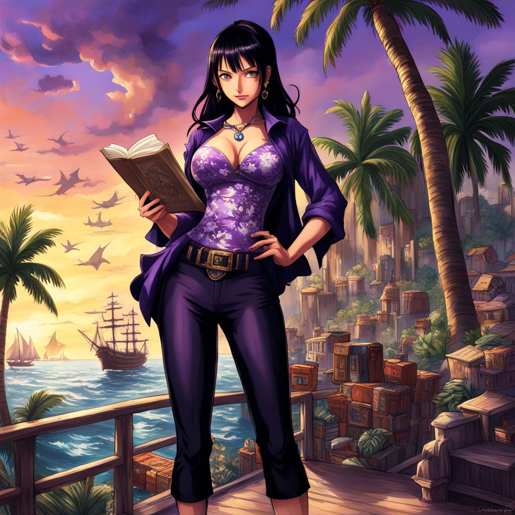 Generate how nico robin from one piece look in real life