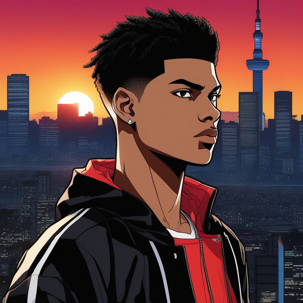 black man in anime