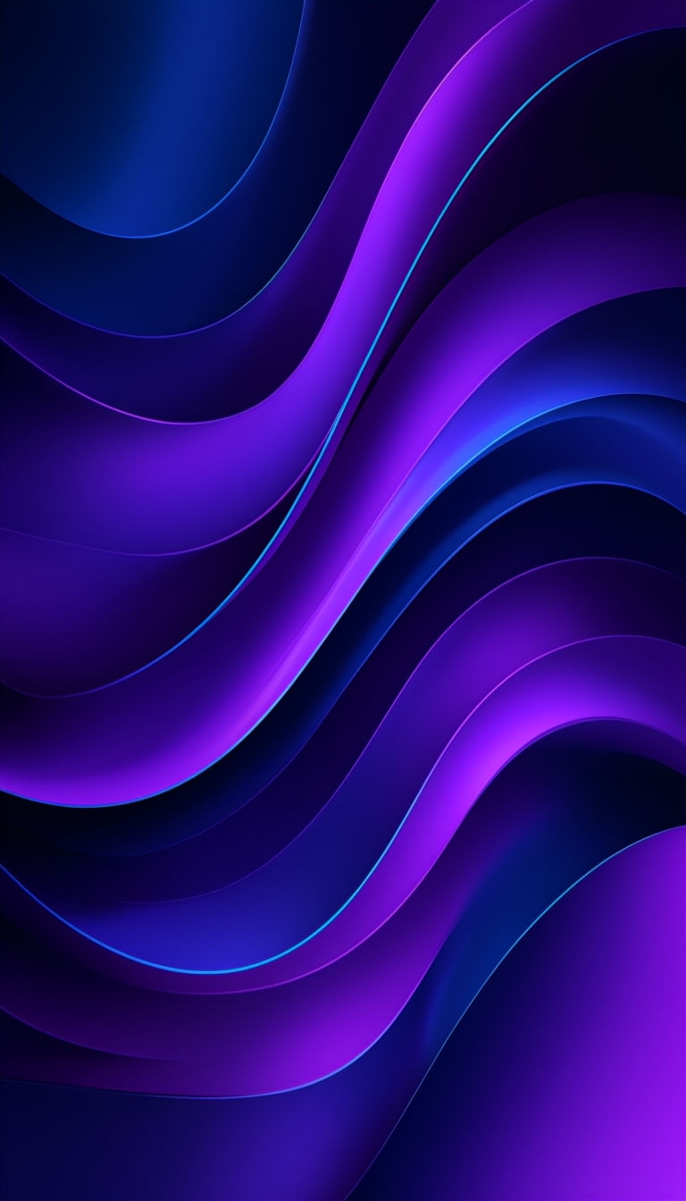Vibrant Abstract Waves in Deep Navy and Purple Mobile Wallpaper