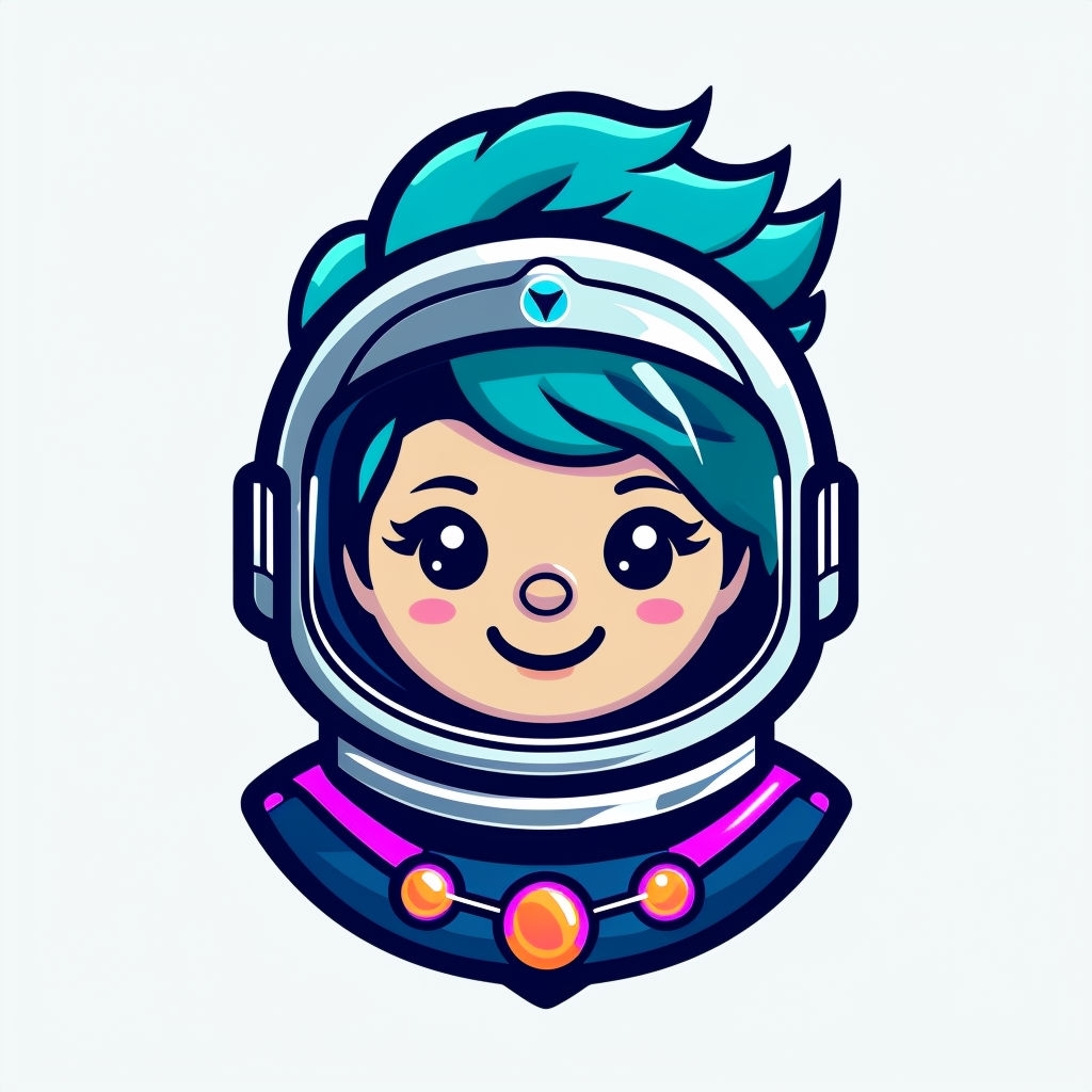 Excited Cartoon Astronaut Character with Vibrant Colors Sticker