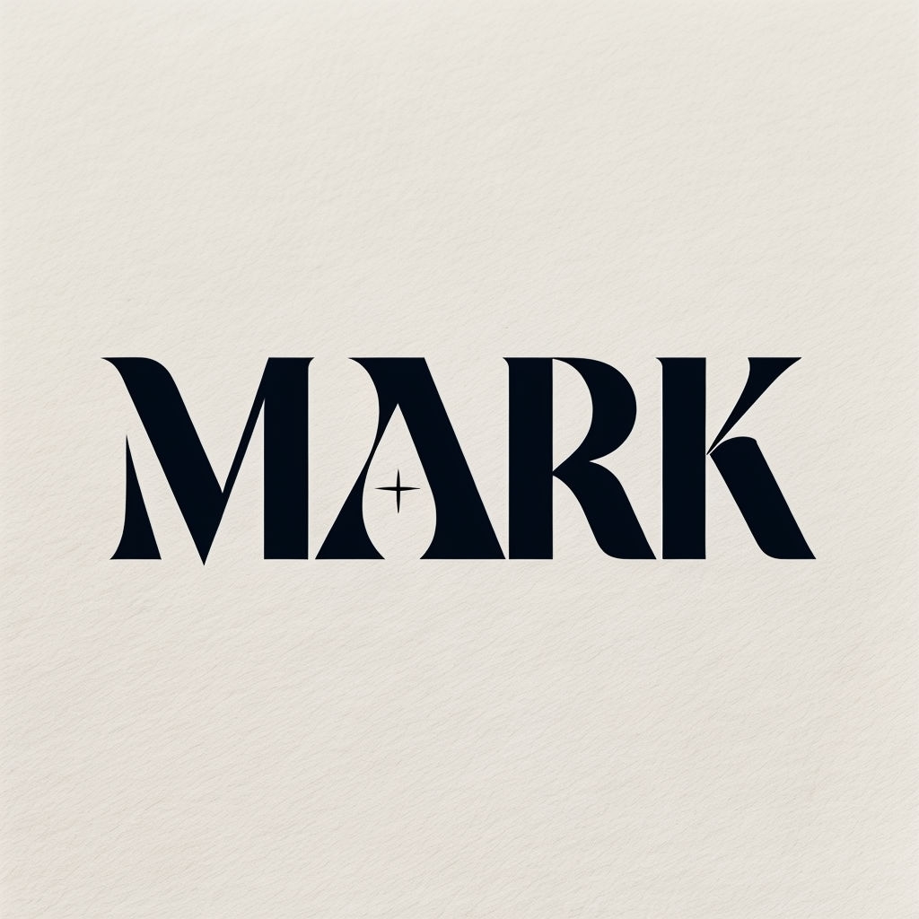 Modern Symmetrical Logo Design Featuring the Word "MARK" in Bold Typography Logo