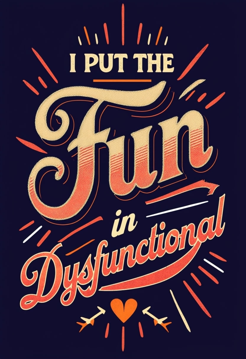 I Put The Fun in Dysfunctional Vintage Typography Poster