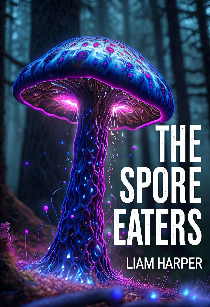 Surreal Vibrant Mushroom Artwork for Speculative Fiction EBook Cover