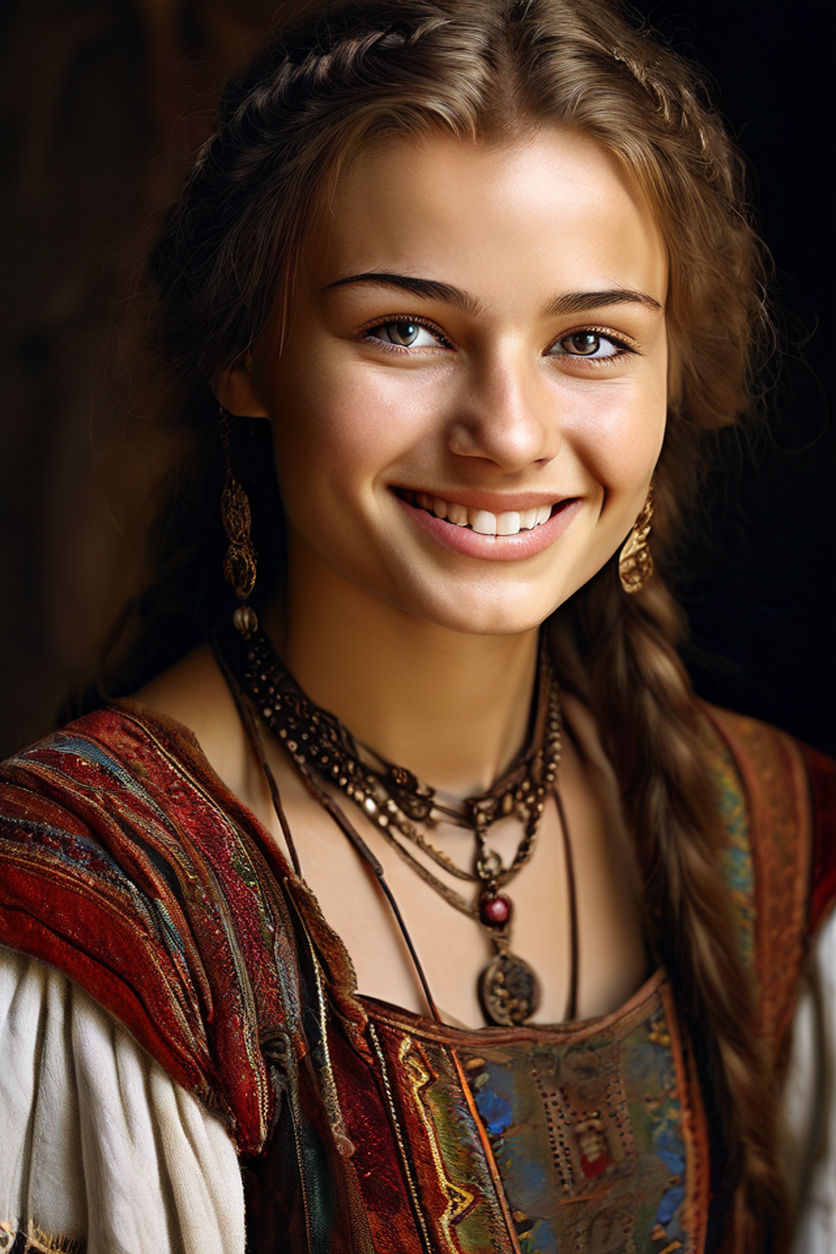 young beautiful pretty smiling French woman