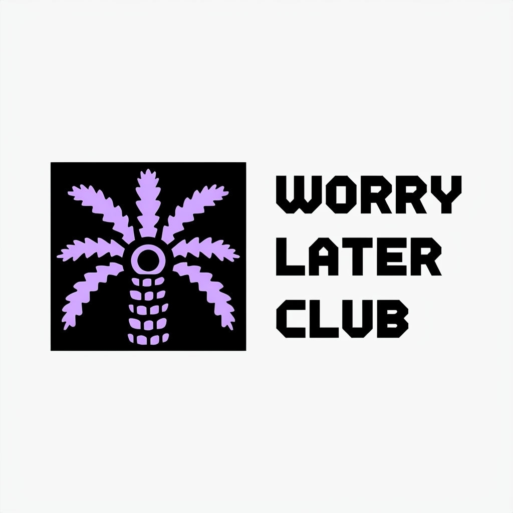 Modern Minimalist Worry Later Club Logo Design