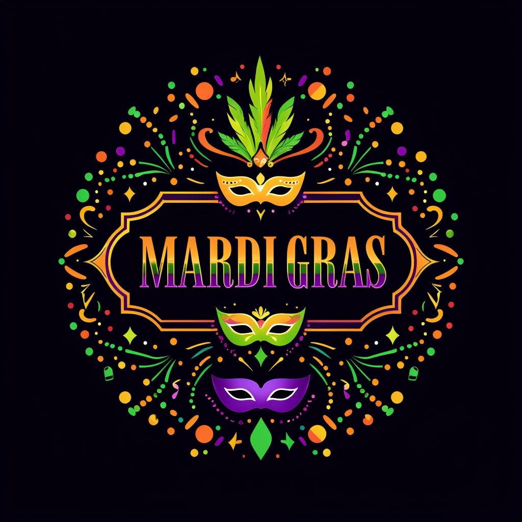 Vibrant Mardi Gras Festival Design T-Shirt