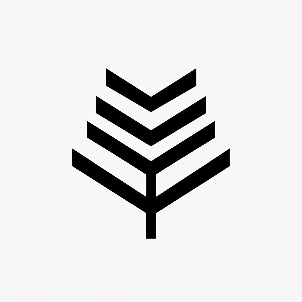 Minimalistic Black Geometric Tree Symbol Logo