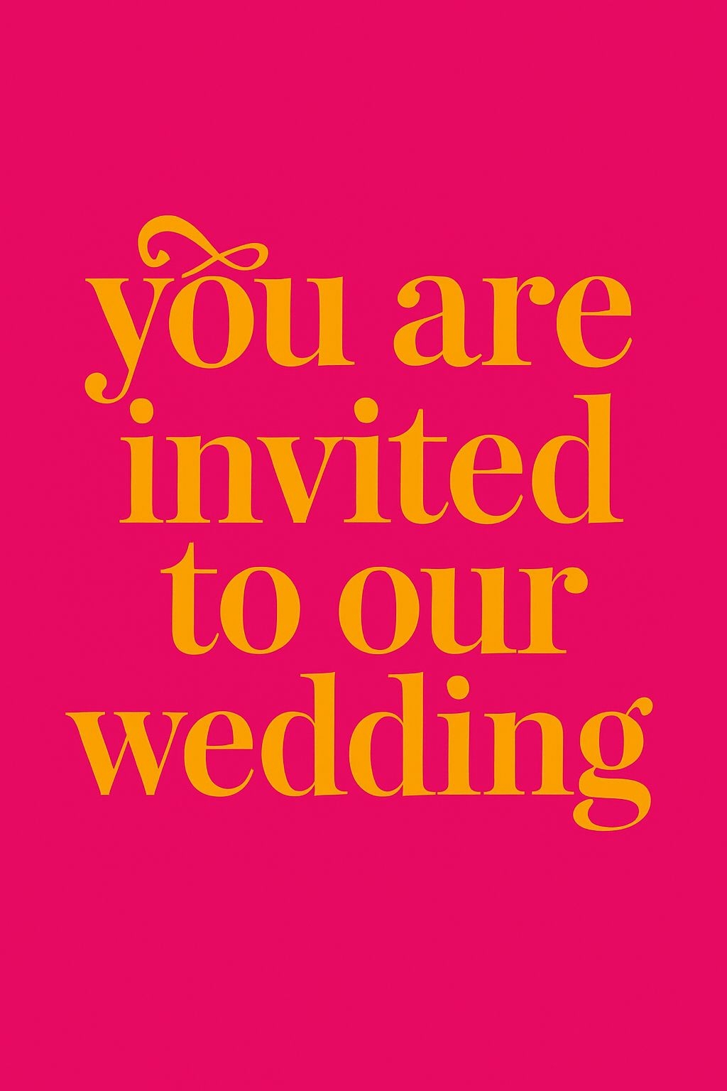 Elegant Magenta Wedding Invitation with Decorative Text Design Cards & Invites