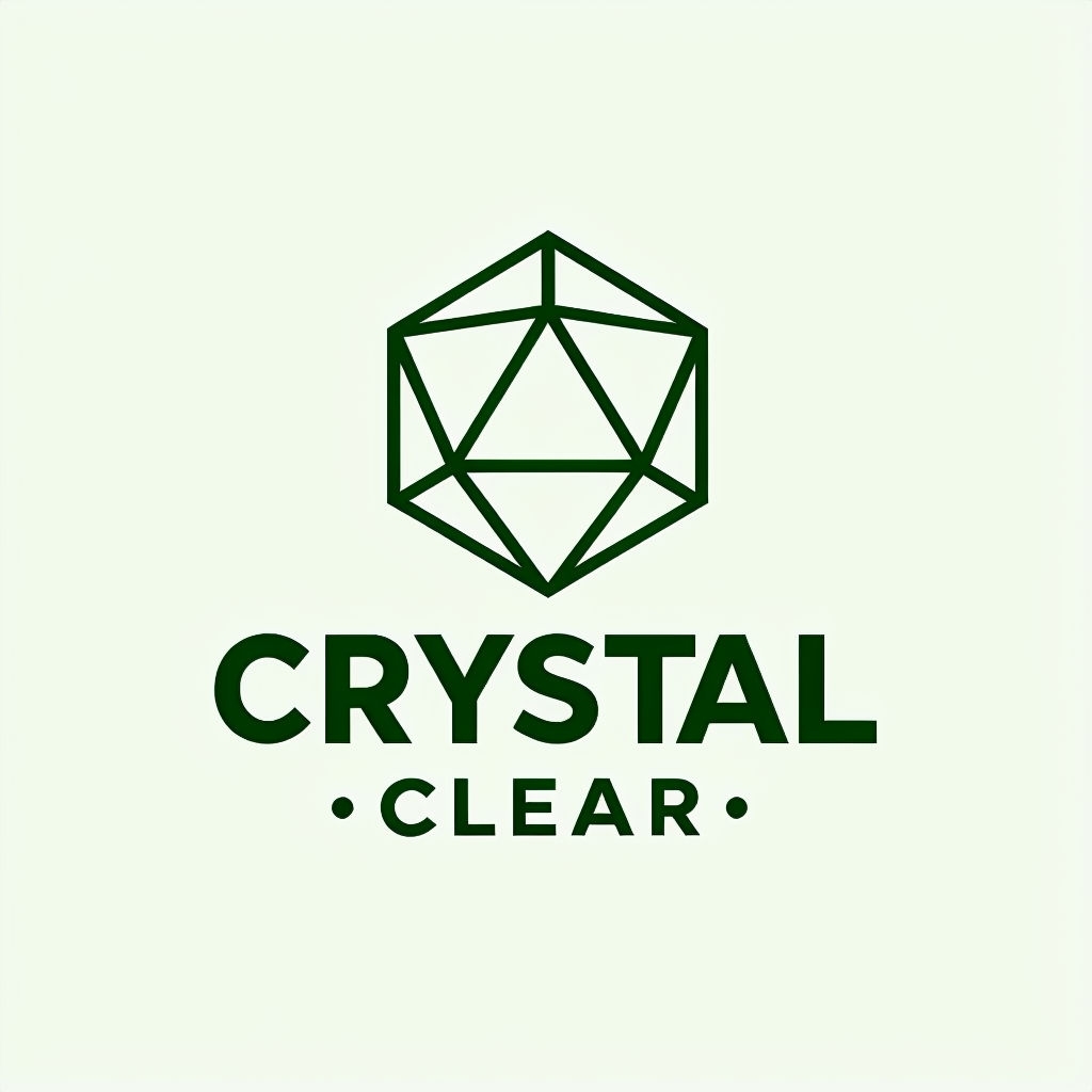 Minimalist Forest Green Crystal Clear Logo Design