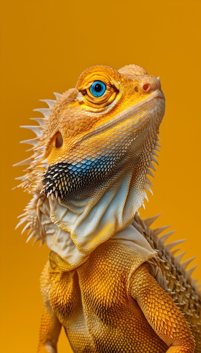 Bright Blue-Eyed Bearded Dragon Close-Up Phone Case Cover