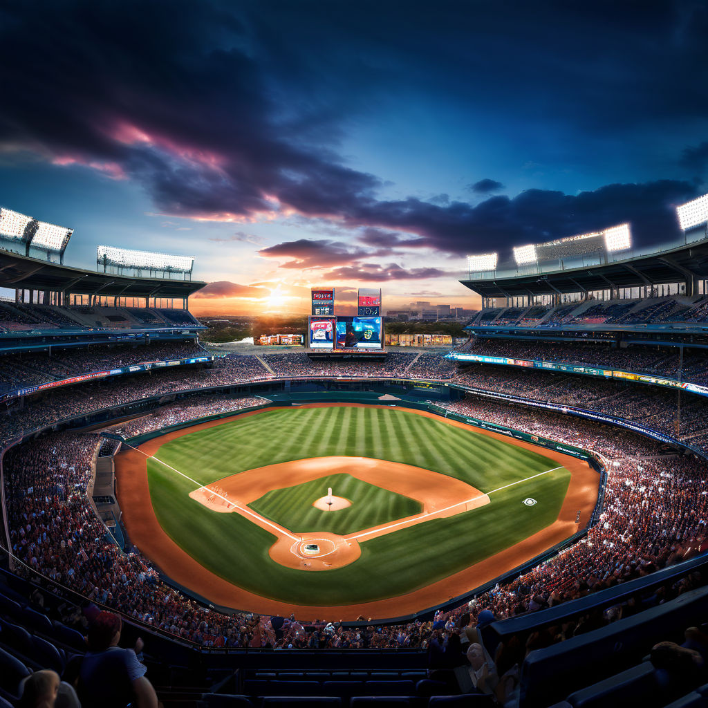 A baseball stadium with huge audience enjoy baseball match by Waseem ...