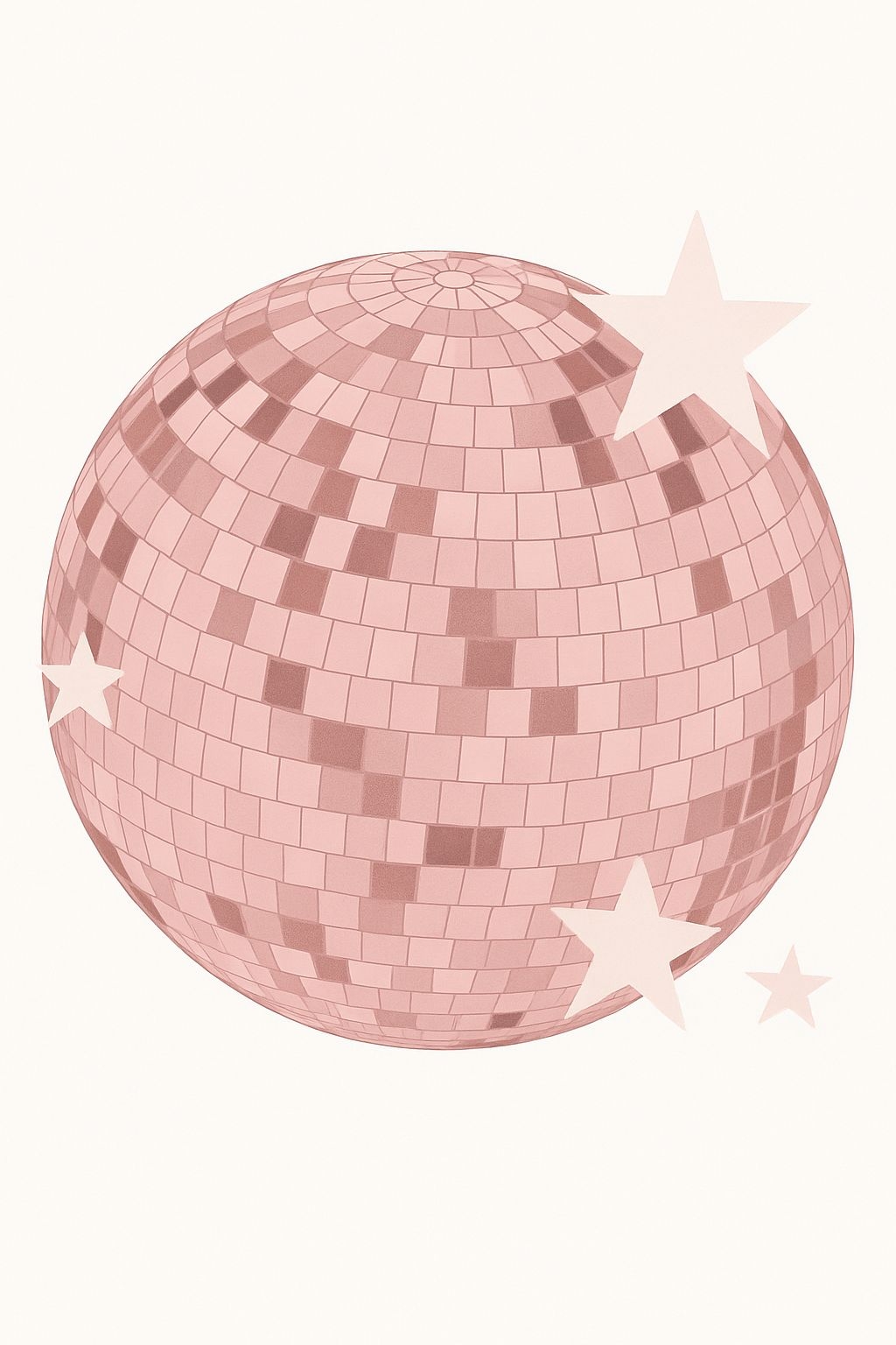 Elegant Disco Ball with Stars Minimalist T-Shirt