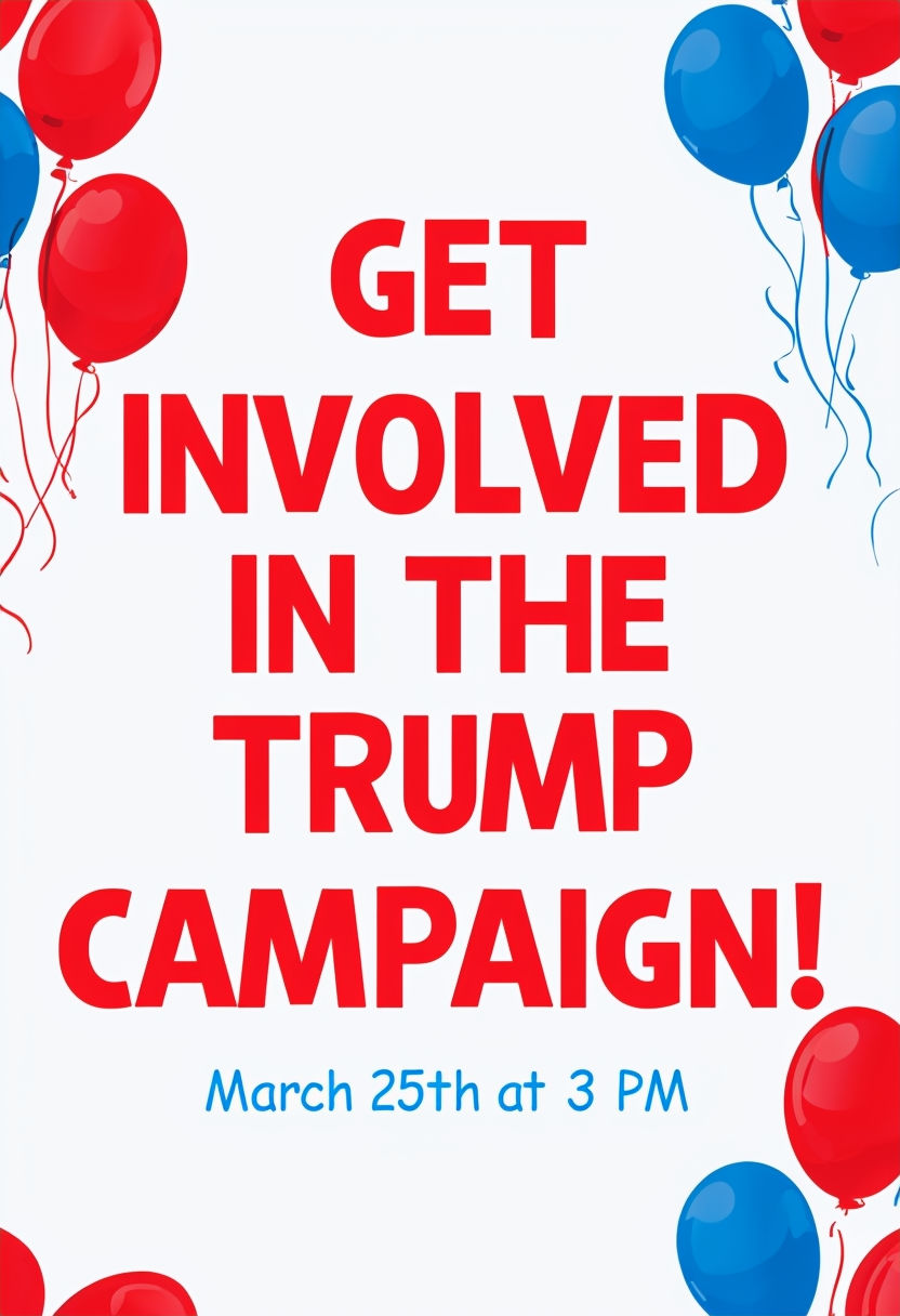 Trump 2024 Volunteer Kickoff Invitation with Balloons