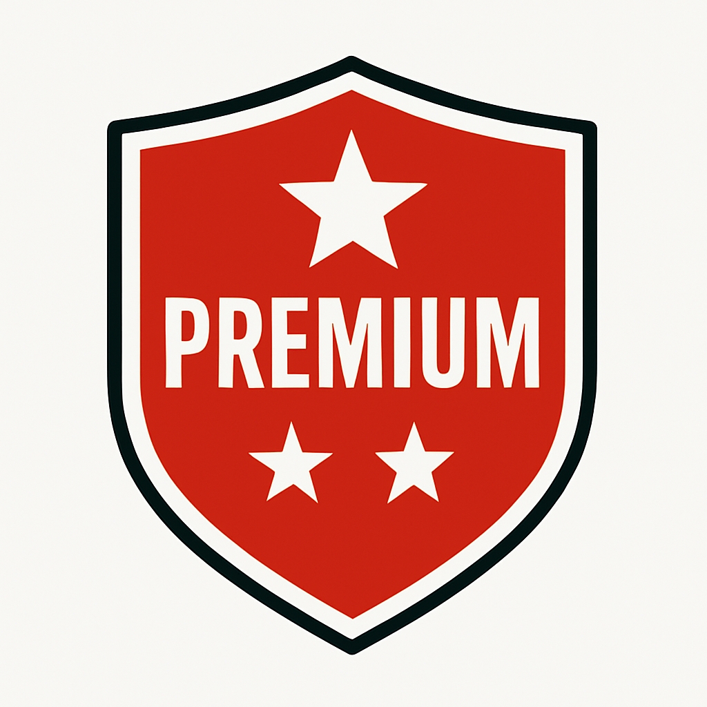 Premium Quality Red Shield Emblem with Stars Sticker