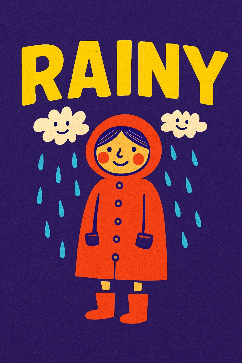 Cheerful Cartoon Rainy Character Illustration T-Shirt