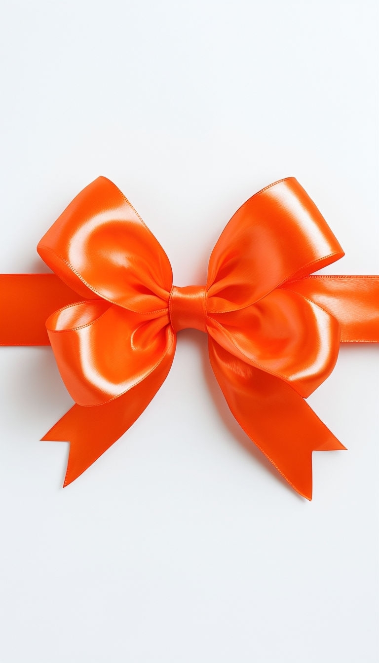 Elegant Shiny Orange Bow Illustration on White Background Phone Case Cover