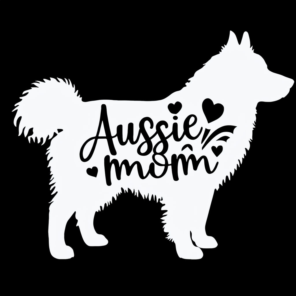 Aussie Mom Handwritten Silhouette Design T-Shirt
