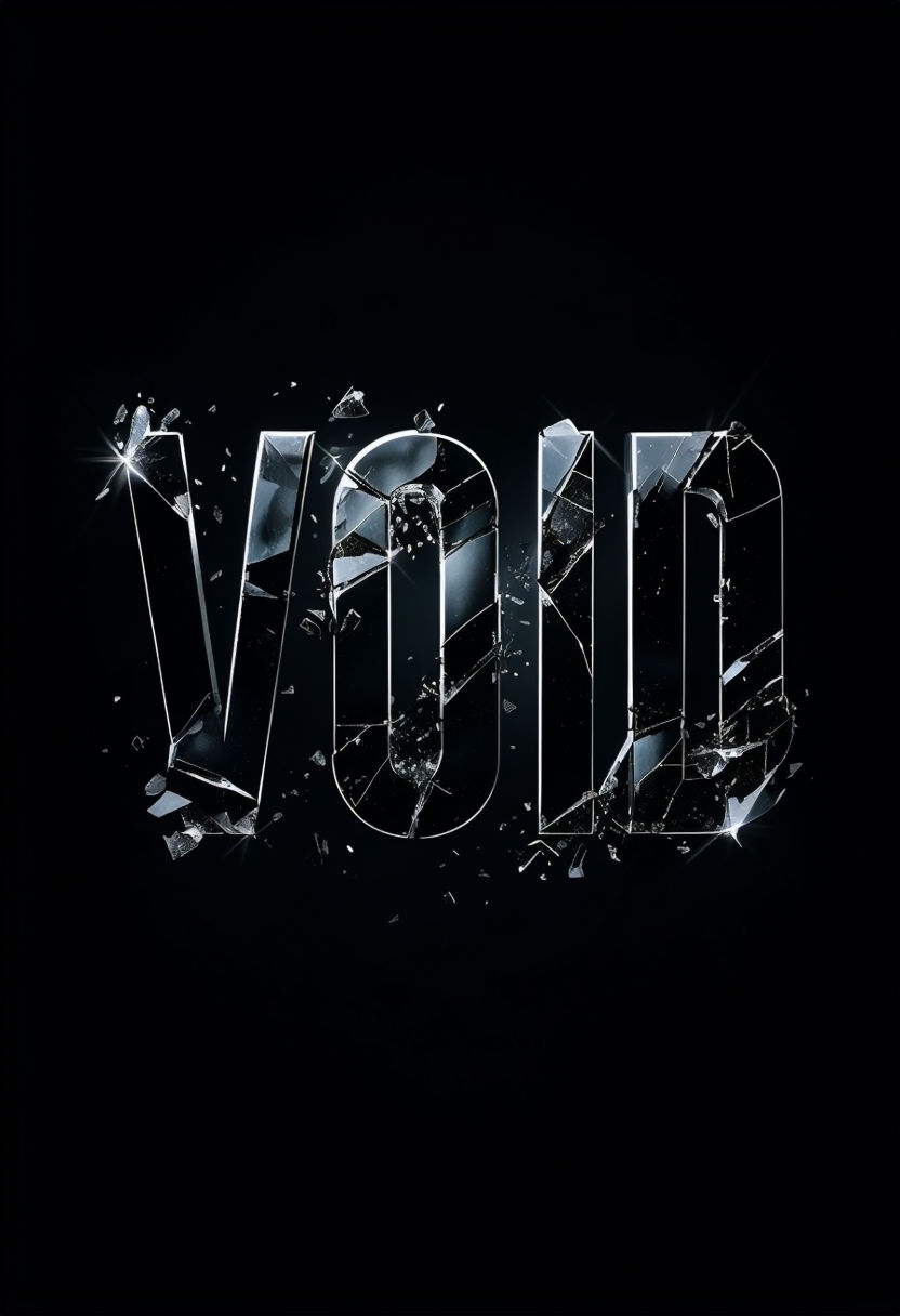 Fractured Obsidian VOID Typography Illustration Poster