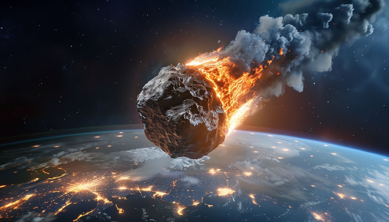 Dramatic Meteorite Impact Space Scene for Virtual Backgrounds