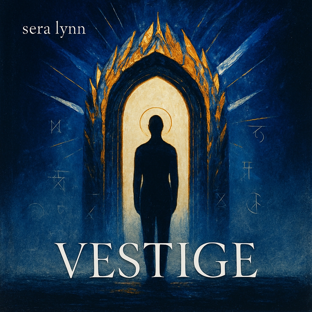 Mystical Silhouette in Archway with Light and Symbolic Elements Spotify Album Cover