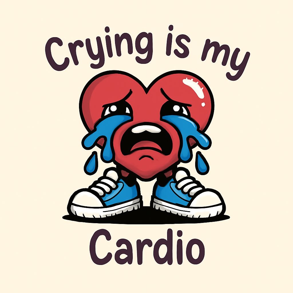 Crying Heart Character with Sneakers Cute Sticker