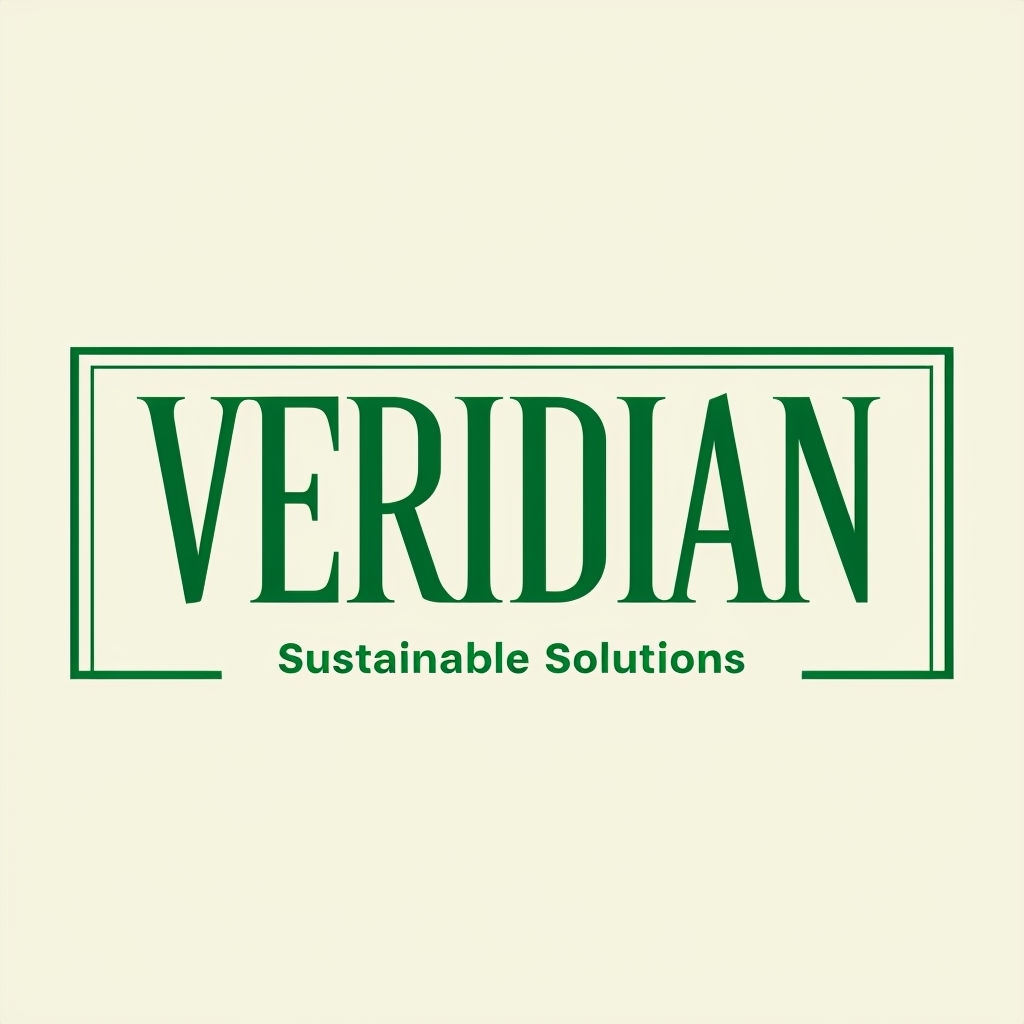 Minimalist Eco-Friendly Veridian Sustainable Solutions Logo