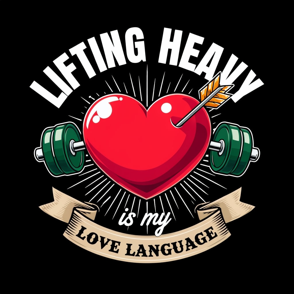 Vibrant Lifting Heavy Heart Fitness Love Language T-Shirt