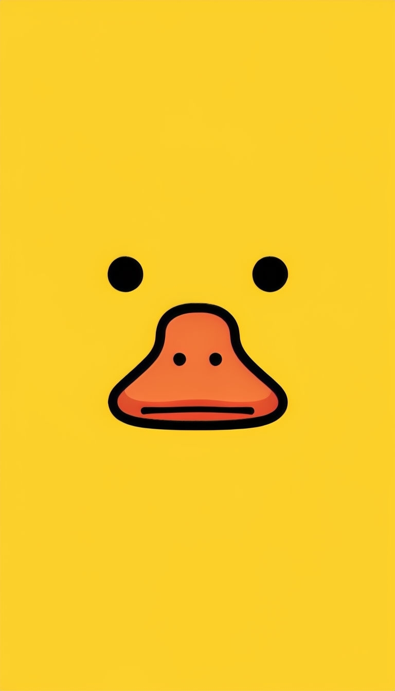 Cheerful Minimalist Cartoon Duck Face Illustration Phone Case Cover