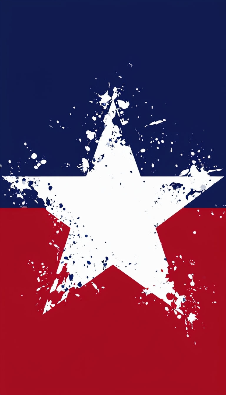 Distressed White Star on Navy Red Minimalist Design Phone Case Cover
