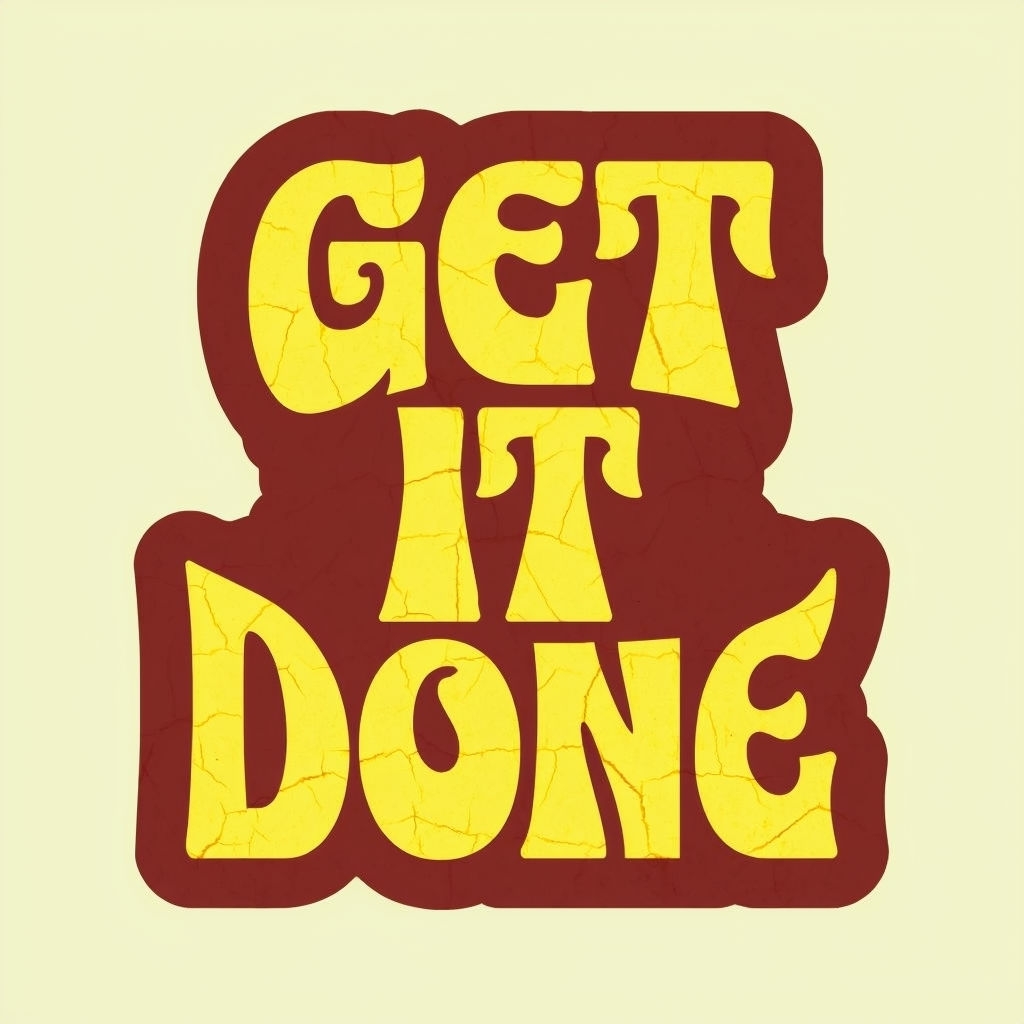 Retro 70s Get It Done Groovy Typography T-Shirt