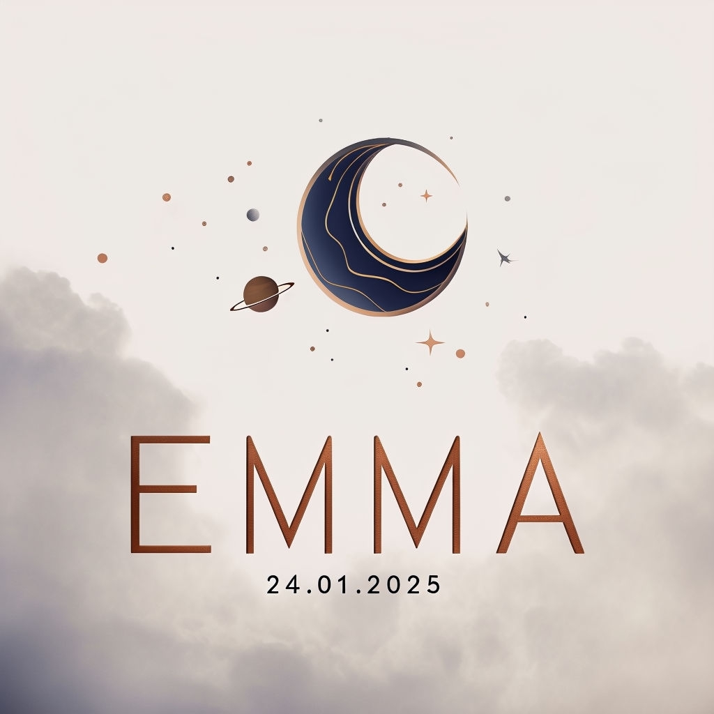 Elegant Minimalist Cosmic Theme Invitation Design for Emma Card