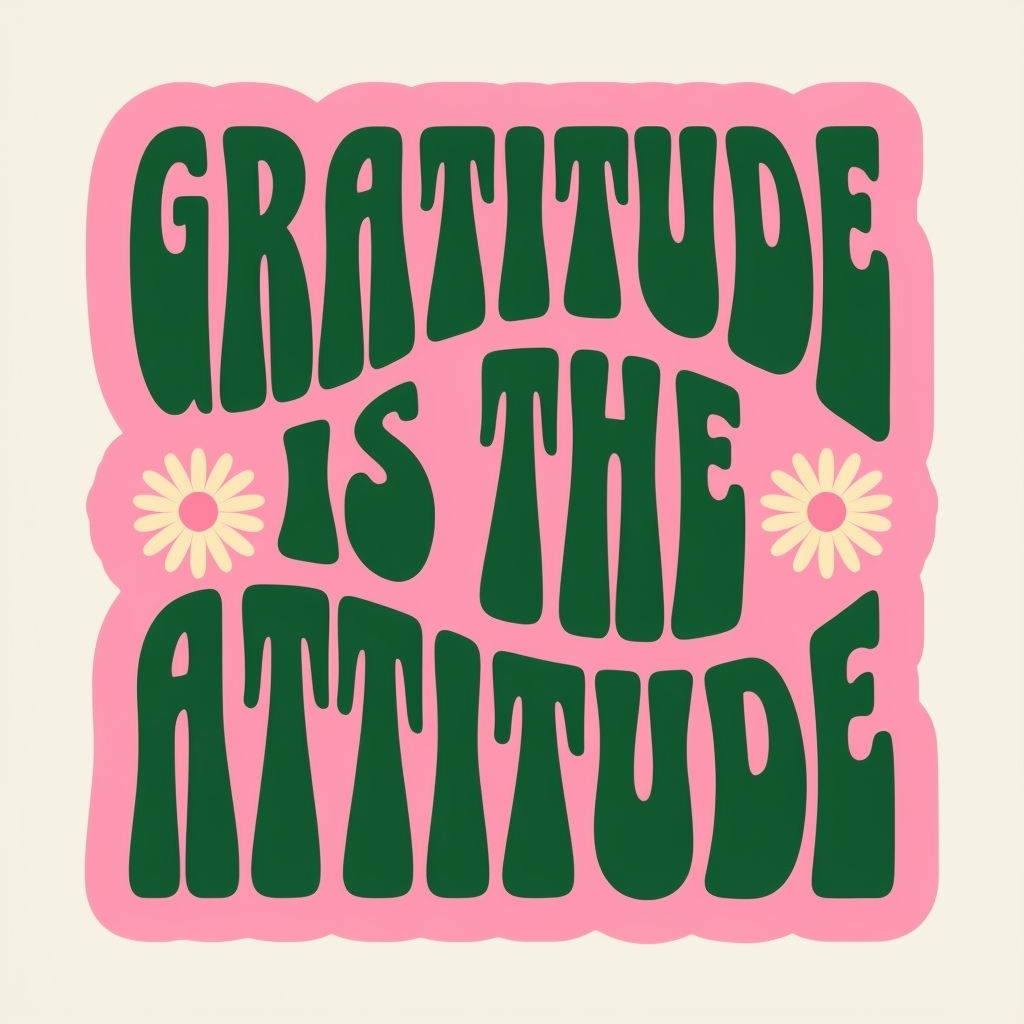 Retro Motivational Gratitude Is The Attitude T-Shirt