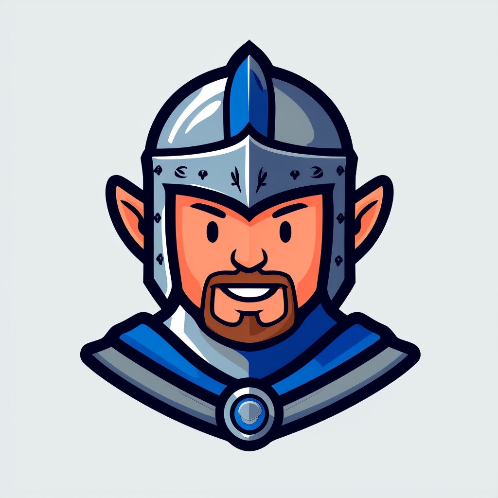 Playful Cartoon Knight Character Illustration Sticker
