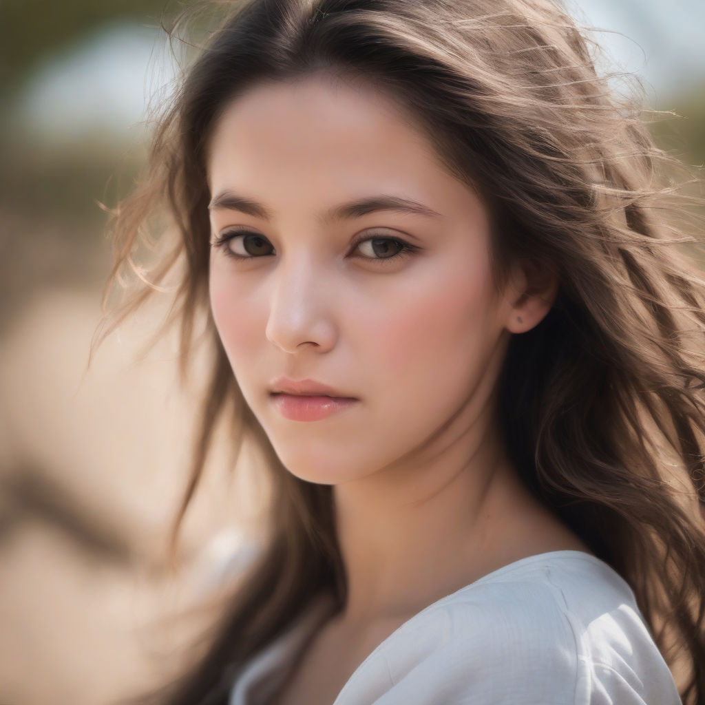 beautiful young Olivia Hussey dressed in jeans and t-shirt