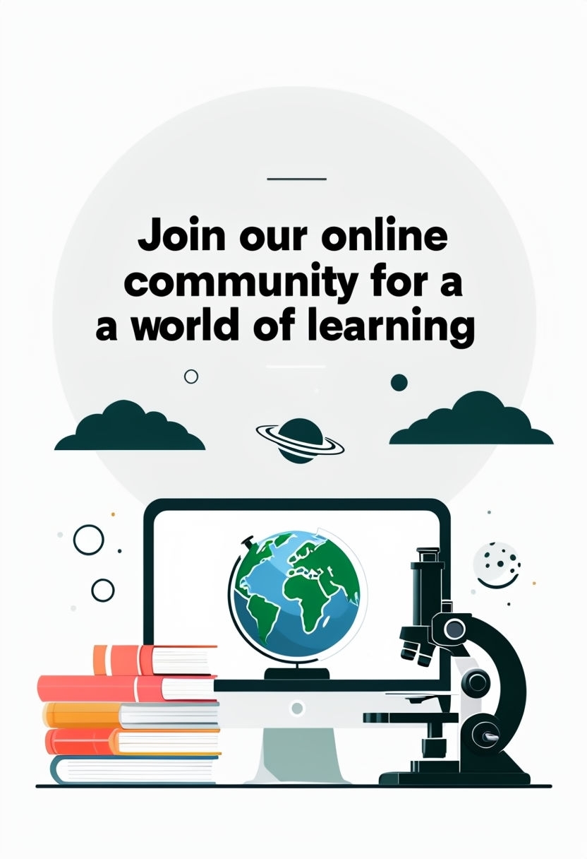 Online Learning Community Invitation Digital Art Poster