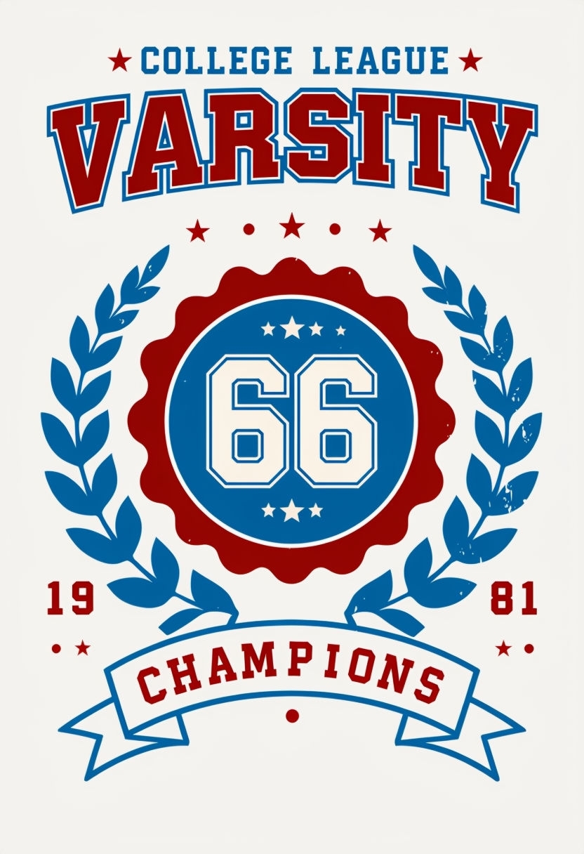 Vintage College League 66 Varsity Champions T-Shirt