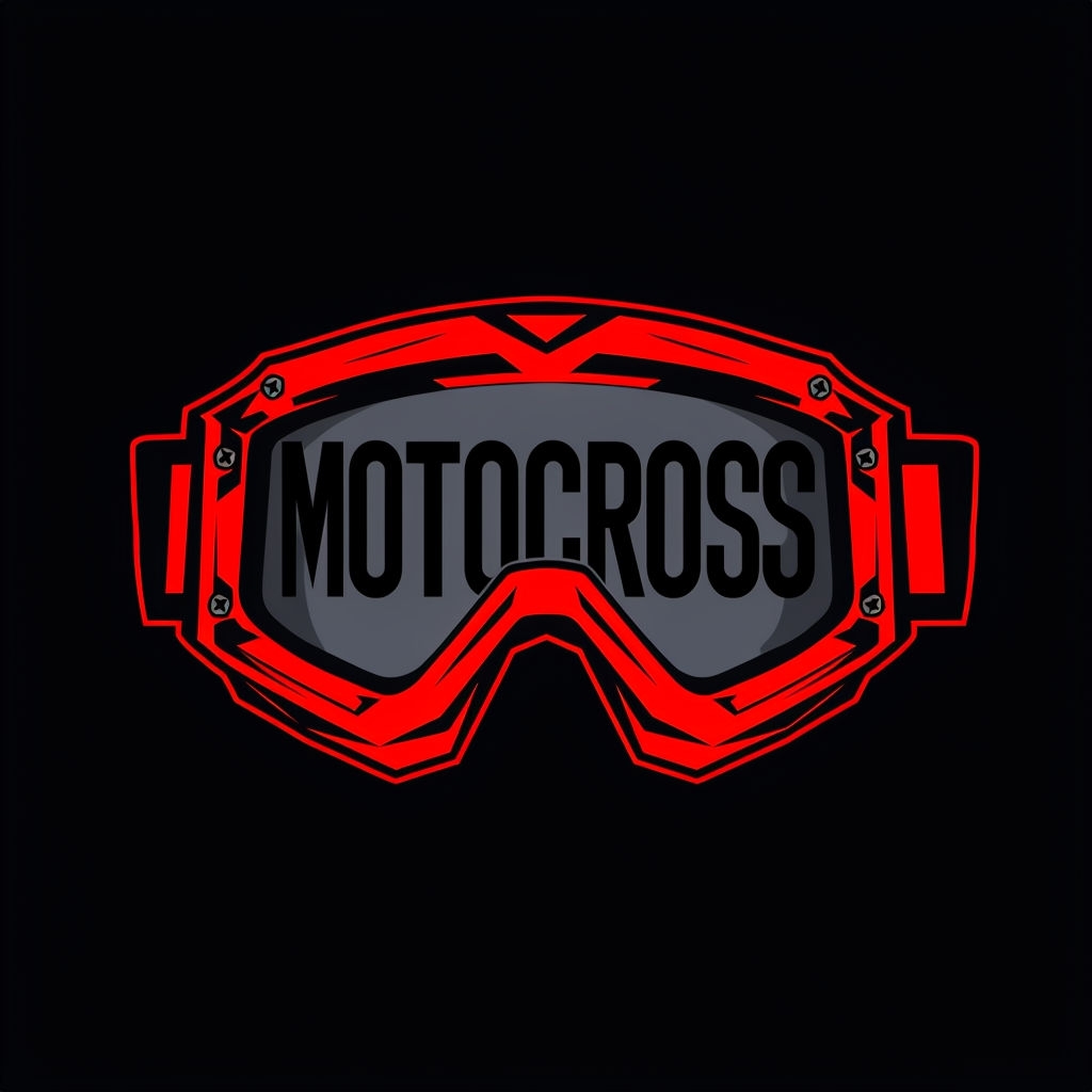 Bold Red Motocross Goggles Illustration for T-Shirt